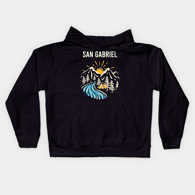 San Gabriel Landscape Kids Hoodie by flaskoverhand